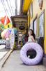 IGARASHI 90cm Inflatable Ring Makeup Inflatable Ring with Rope and Quick Buoyancy New Valve Design RLE-90E [Easy Plug]