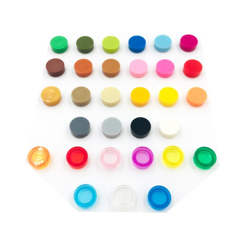 300Pcs Assemble Building Blocks Flat Tile 1x1 Round Brick 1*1 DIY Educational Tech Part fit for 98138 35380 35381 Children Toys