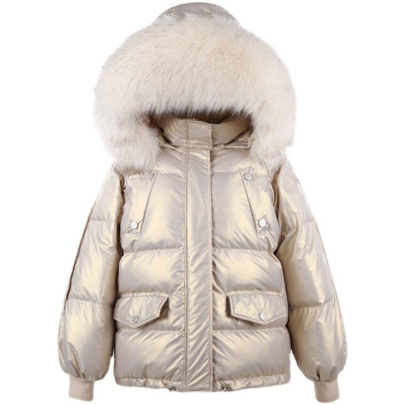 Winter Women's Fashionable Versatile Shiny Loose Warm Coat