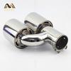Car Accessories Stainless Steel H Type Double Outlet 101mm 114mm Straight Side Exhaust Pipe Tail Throat