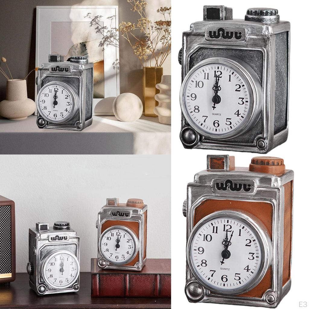 Retro Alarm Clock Antique Ornament Gifts Crafts Bedside Desk for Mantelpiece