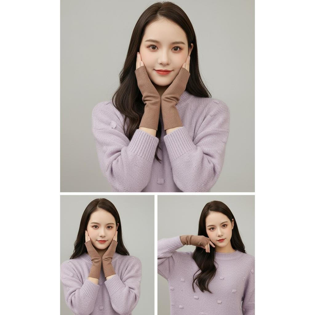 De Rong, Half Fingered Gloves, Warm, Student, Writing, Touchscreen, Gloves, Self Heating, Office, Typing, Fingerless Gloves