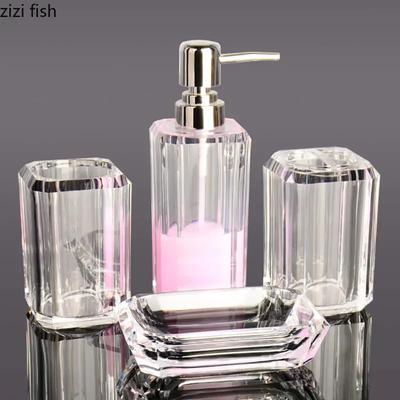 Acryl Transparente Lotionflasche Badezimmerzubehör Händedesinfektionsflasche Seifenschale Mundspülbecher Zahnbürstenbecher Haushaltsprodukte
