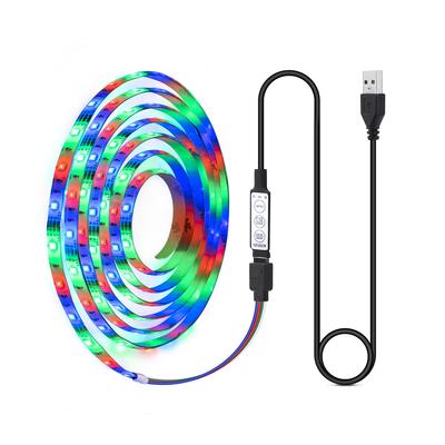 USB 5V RGB LED Strip Light Waterproof 2835 60LEDs/M Flexible Diode Tape Ribbon For Gaming Room Computer PC Monitor TV Backlight