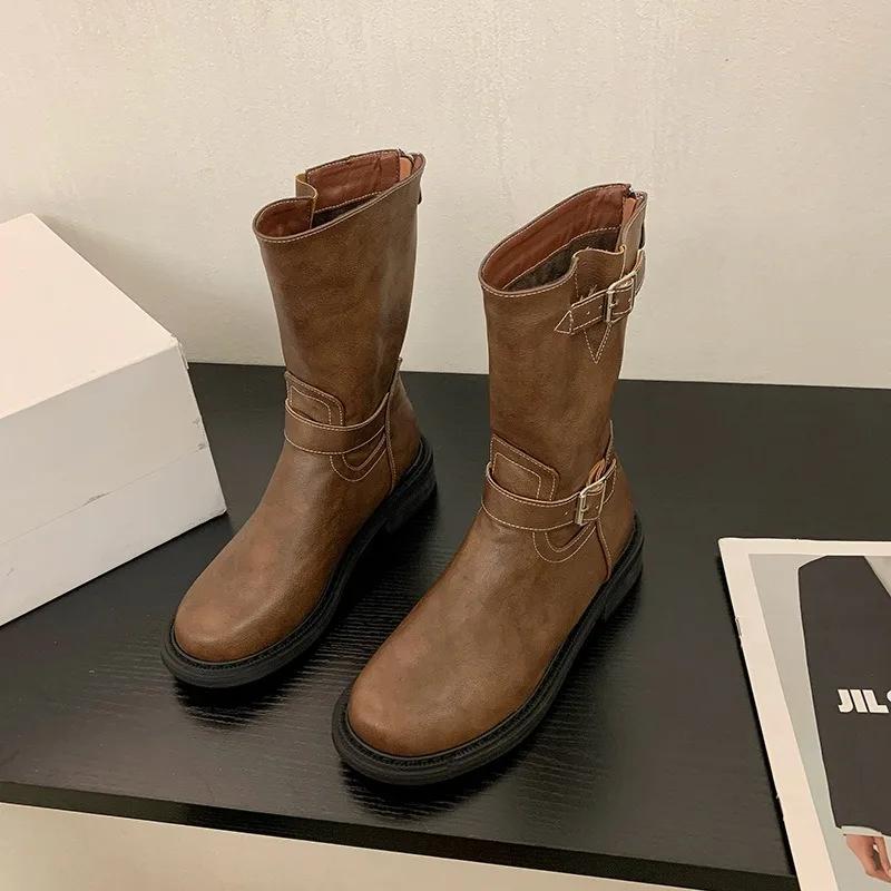 Модные новые кожаные ковбойские сапоги в западном стиле для женщин — фото 3