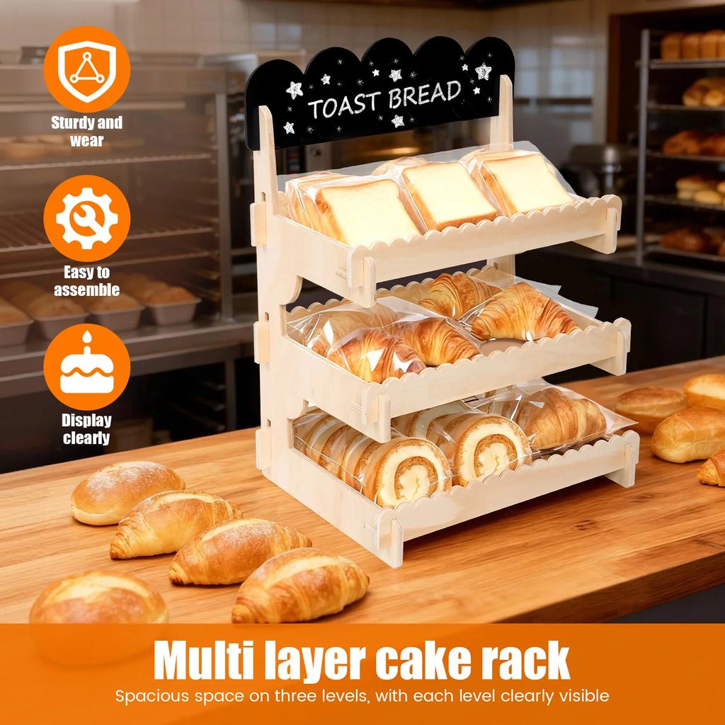 3 Layers Cupcake Display Stand With Chalkboard Sign Birthday Cake Rack Dessert Display for Wedding Birthday Christmas Party