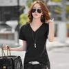 Summer V-Neck T-shirt Women Sexy Short Sleeved Loose Za Tops Tees Spring Korean New Femal Plus Size T Shirt Top