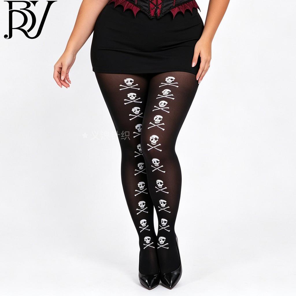 Halloween & Christmas Cartoon Print Stockings - Festive Pantyhose for Holiday Parties & Costume Props