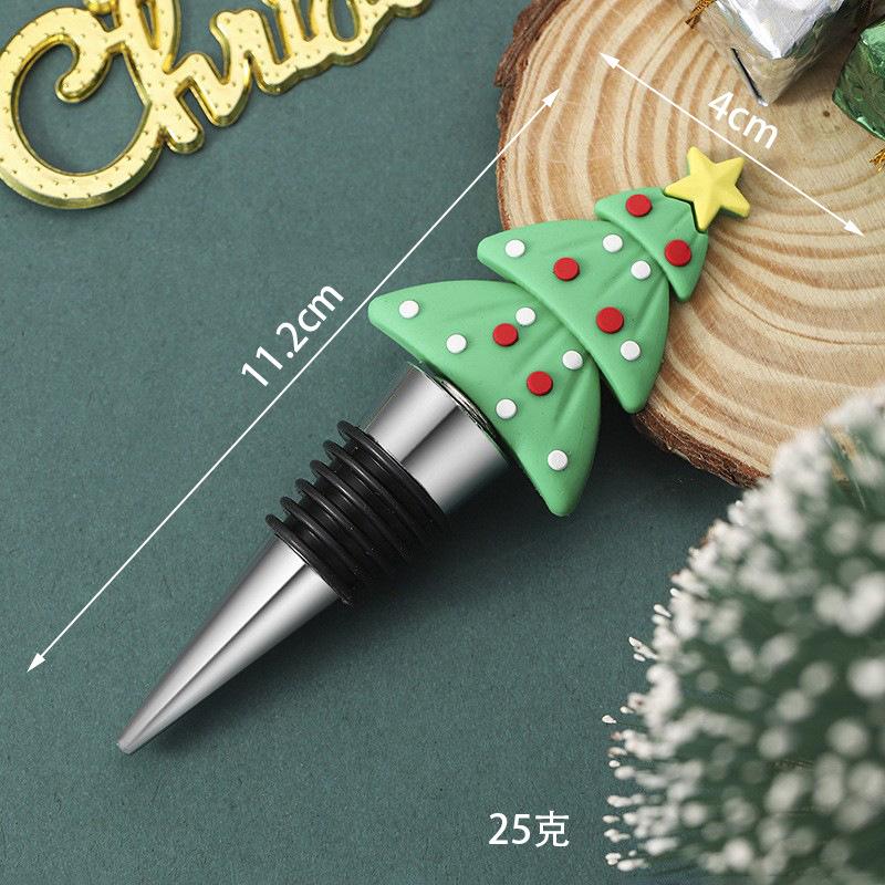 Merry Christmas Wine Bottle Stopper Xmas Tree Snowman PVC Preservation Wine Cork Bar Party Decoration Crafts Fresh-keeping