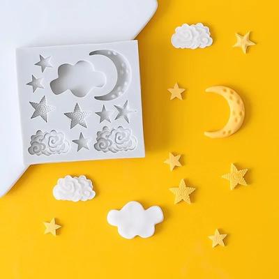Moon Stars Clouds Cake Decoration Mold Fondant Silicone Cake Mold DIY Chocolate Mousse Kitchen Baking Mold Candy Pastry Bakeware