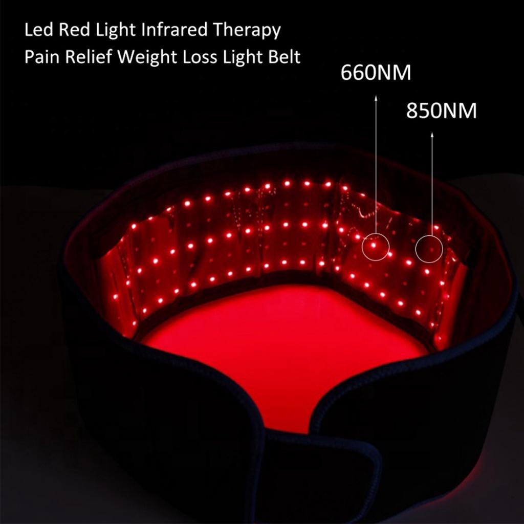 Rødt og infrarødt LED-lysterapibelte 850nm 660nm Ryggsmerter Belte Vekttap maskin Midje varmeputemassasjeapparat