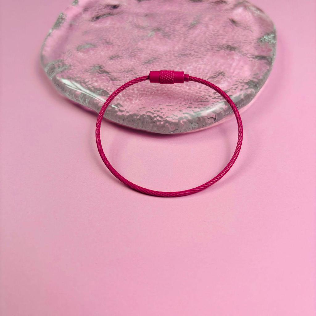 Punktfärgad Emaljerad Ståltrådsring, Målad/Rostfri Stålring, Repspänne, Godisfärgad Ståltrådsrep