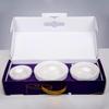 Shan Chong Shan Japanese Embossed White Porcelain Food Storage Bowl Set (3-Piece)