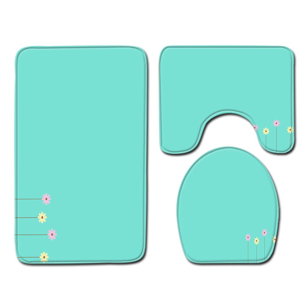 Stylish And Simple Toilet Floor Mat Three-Piece Bathroom 3-Piece Carpet Door Mat