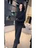 Women's Spring 2025 Slimming Striped Wide-Leg Pants with Elastic Waist and Drawstring