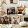 Highland Cattle Pillow Case Fashion Square Pillowcase Bedroom Sofa Room Ins Decoration Leisure