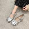 Summer New Small Leather Shoes New Shallow Mouth Mary Jane Round Toe Cute Comfortable Low Heel Shoes