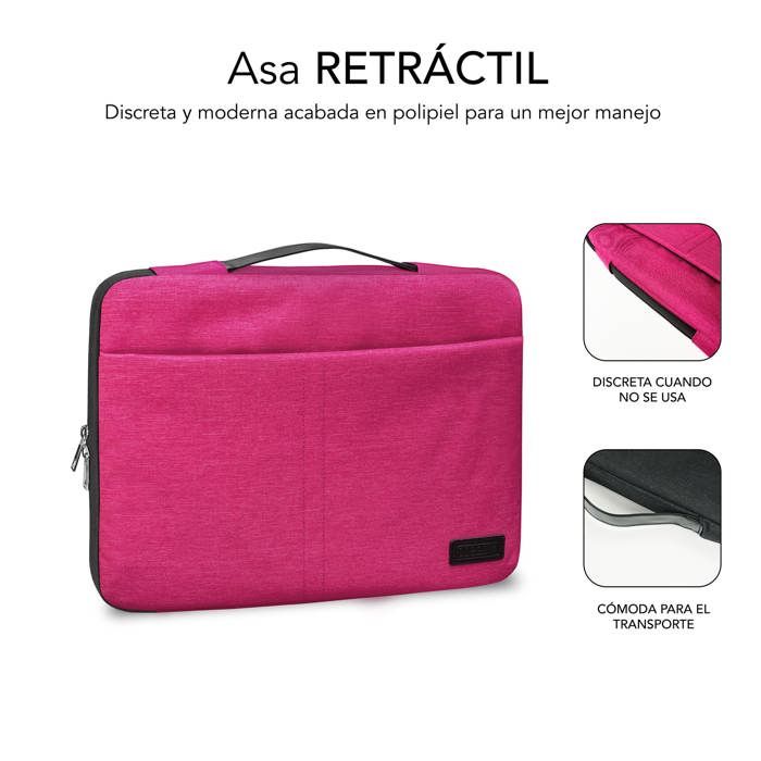 Housse pour ordinateur portable - Subblim - LS-0TS0002 - Rose - 14 pouces - Polyester Velours