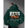 Kalın Tokyo Yarış Grafikli Kapüşonlu Oversize Sweatshirt Unisex Bol Kesim Kışlık Günlük Giyim