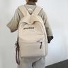 Schoolbag New Korean Version Simple Letter Backpack, Primary and Secondary School Schoolbag, Large Capacity and Light Men's and Women's Travel