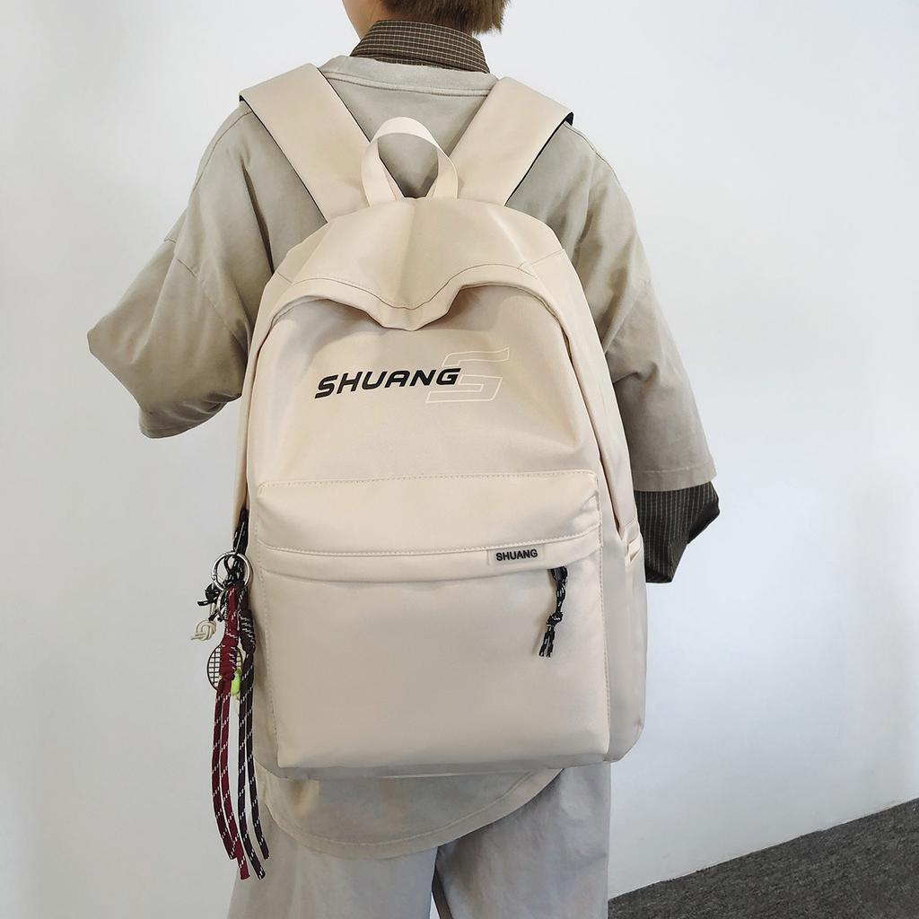 Schoolbag New Korean Version Simple Letter Backpack, Primary and Secondary School Schoolbag, Large Capacity and Light Men's and Women's Travel