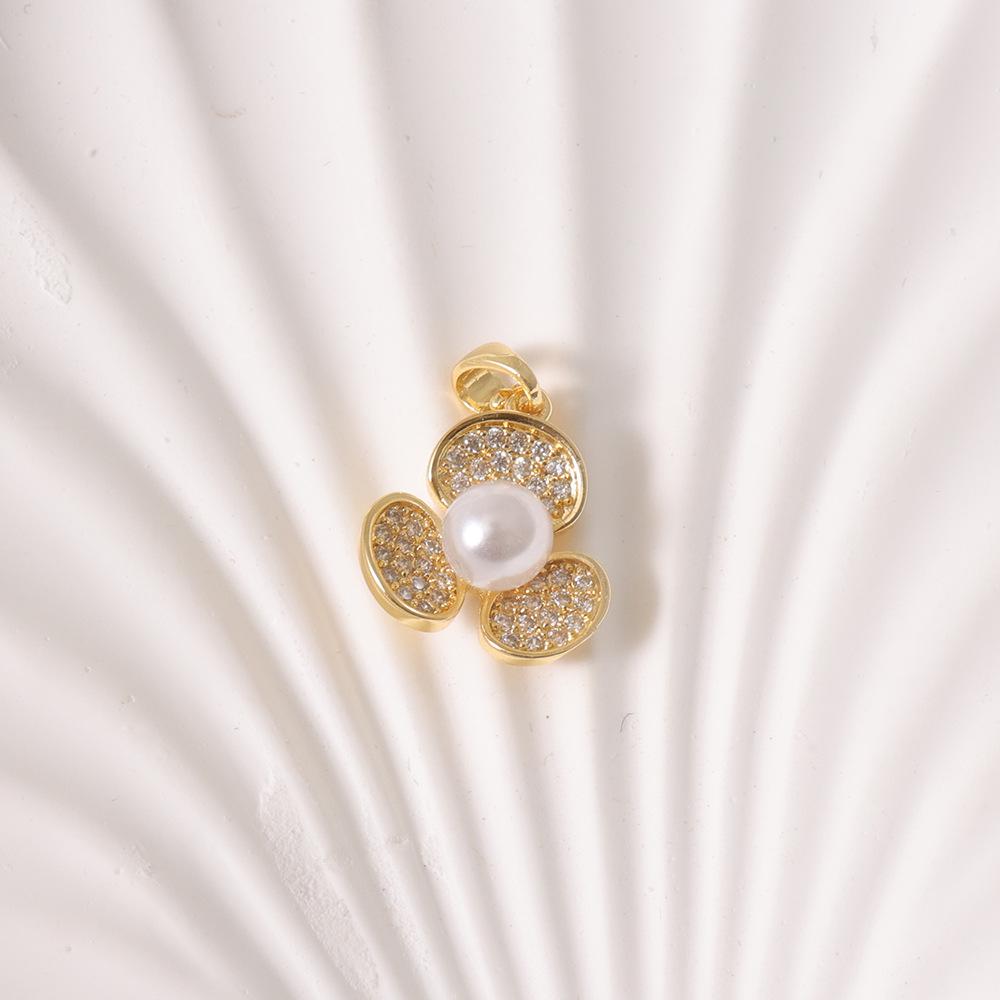 Pearl Rhinestone Flower Pendant Necklace - Elegant Women's Jewelry Accessory