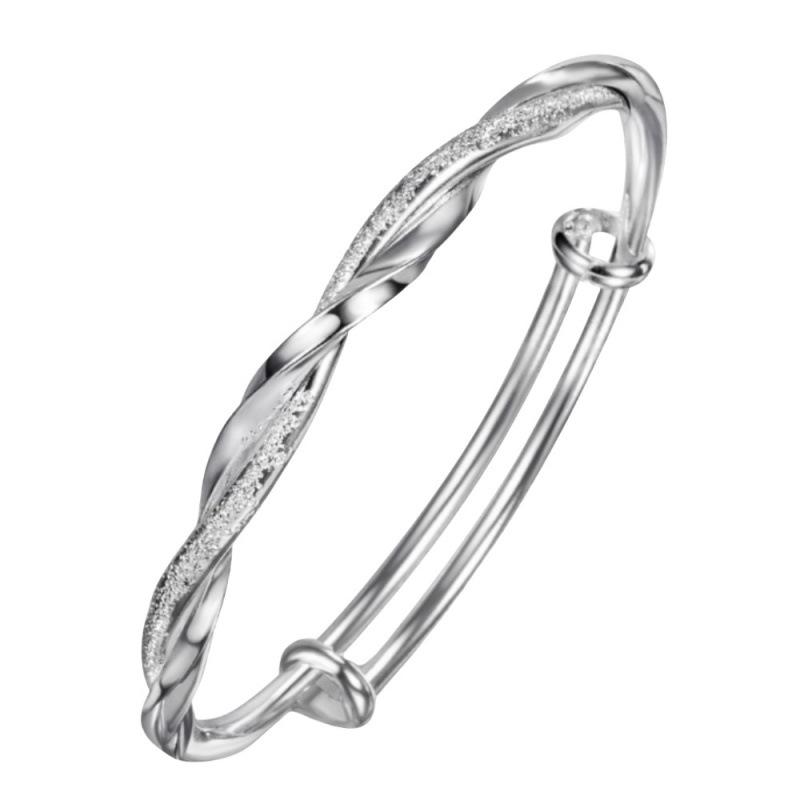 925 Sterling Silver Fashion Classic Mobius Bracelet Birthday Party Anniversary Gift серебряный
