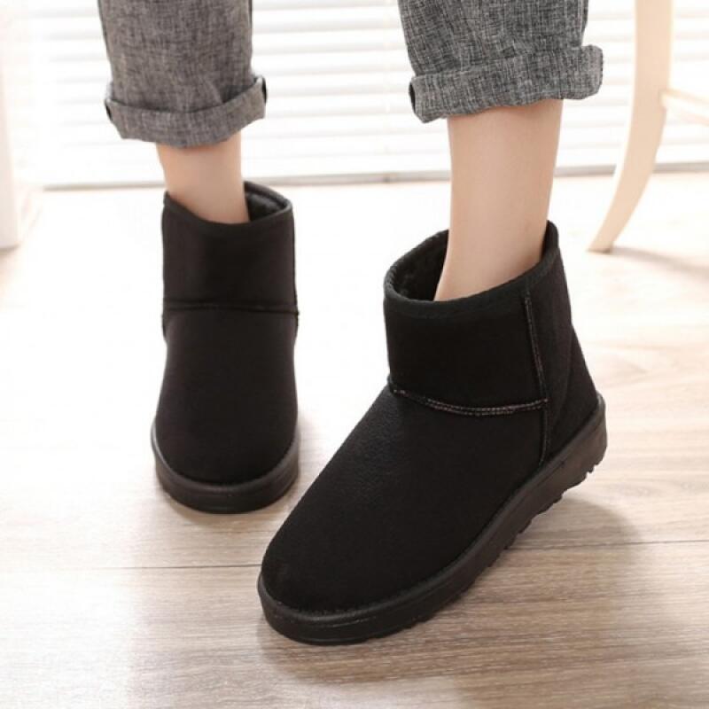

Women s Fur-lined Low Fur Boots black