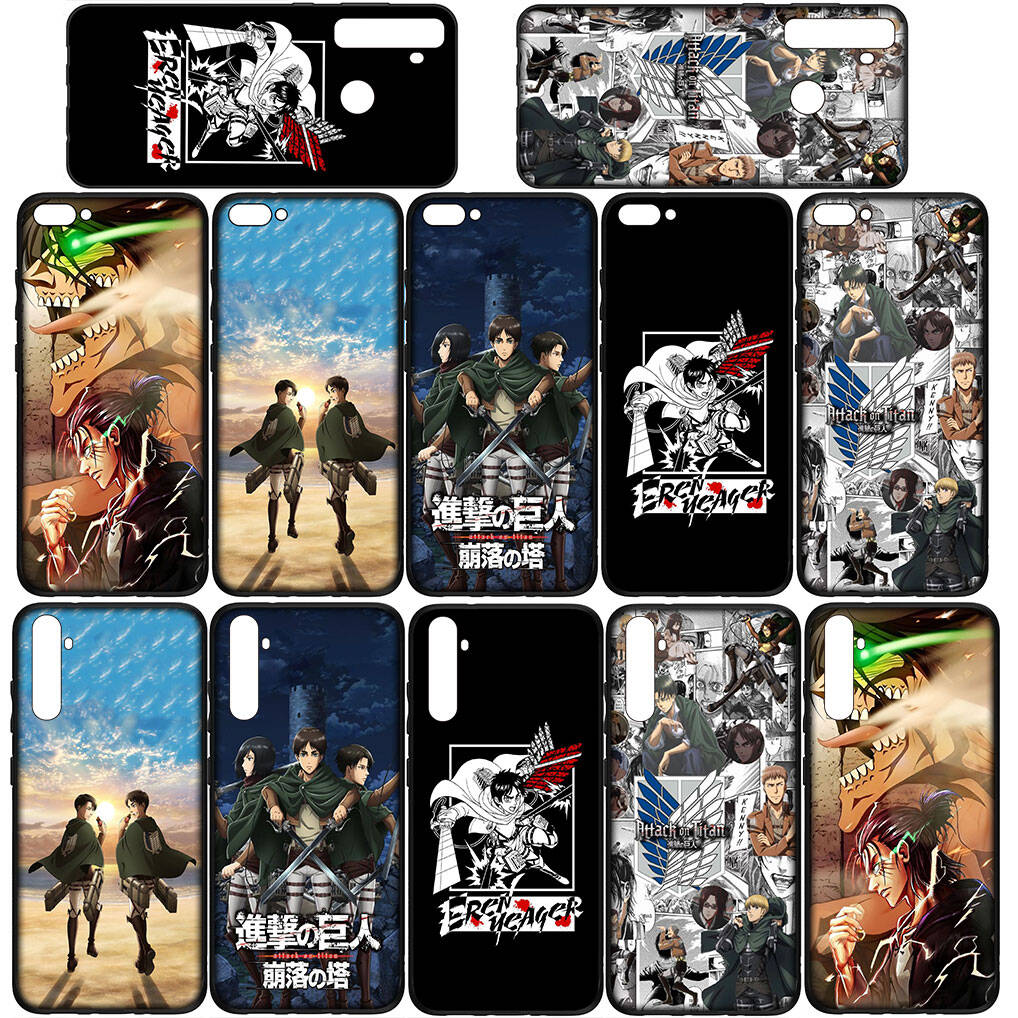 For Samsung Galaxy S25 S24 S23 iPhone 17 16 15 Xiaomi Redmi Note 14 13 12 Plus Pro Max Case Anime Attack On Titan Eren Jaeger Levi OPPO Huawei Cover