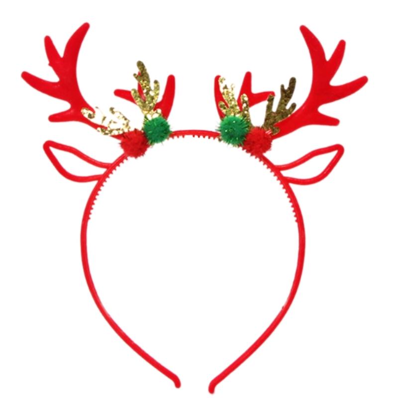 Christmas Reindeer Headband for All Age Party Accessories Deer Horn Hairhoop Festival Hairband Seasonal Costume Headwear