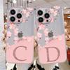 Flower Letter Pink Fashion Initial Clear Case pro Apple iPhone 14 11 13 12 Pro 7 8 Plus XR X XS Max 6 6S silikonový kryt na telefon