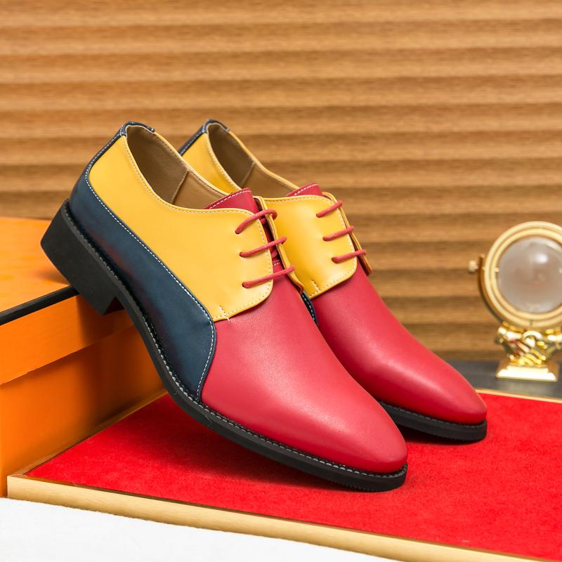 Size 38-46 Men Shoes Casual Fashion Oxfords PU Leather Lace Up Formal Dress Shoes XRS-8708