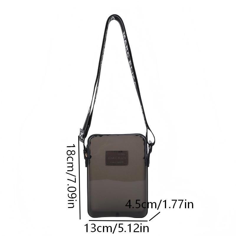 Fashionable PVC Messenger Bag Transparent Shoulder Bag Waterproof Square Bag Handbag Phone Bag Women Lipstick Key Storage Bag