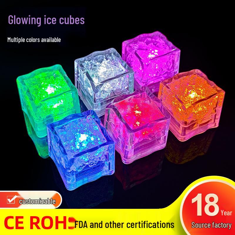 LED Seven-Color Flashing Ice Cubes: Light-Up Toys for Bars & Parties