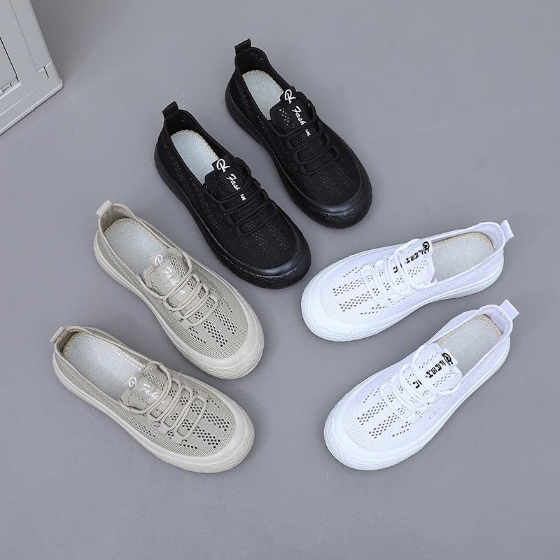 Summer Old Beijing Cloth Shoes Women's Mesh Shoes Hollow Breathable Mesh Casual Sports Shoes Thin Thick-soled Fisherman Shoes Sandals