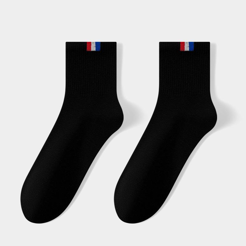 Men's Antibacterial Cotton Mid-Calf Socks – Sporty Trend, Sweat-Absorbent for Autumn/Winter