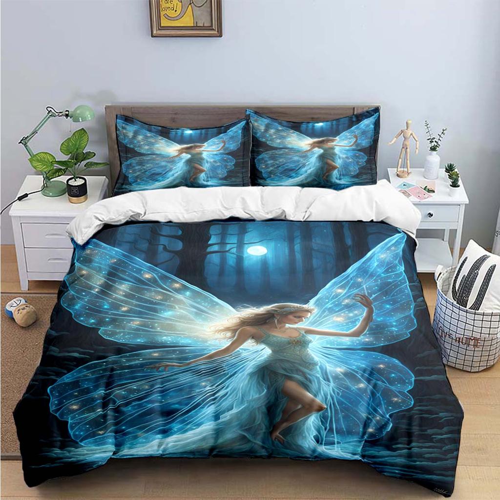 Comforter Exquisite Angel Wings Printed Bedding Sets Exquisite Set Bed Comforter Set Bedding Set Luxury Birthday Gift