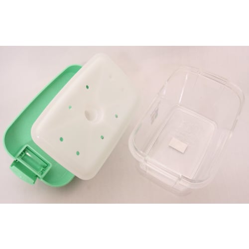 Risu Instant Pickle Container, Square, Green, 2.2L, Hyperpet, Recipe Included, Made In Japan, S-22