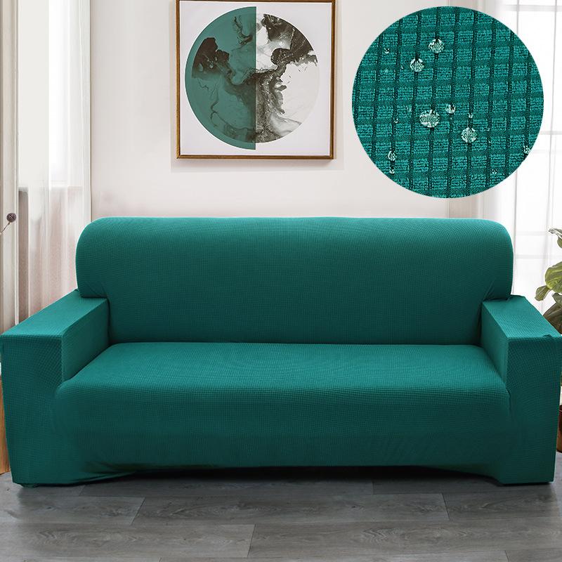 Waterproof Elastic Sofa Cover Cover Full Package Solid Color Thickened Corn Lint Polar Fleece Single and Double Three or Four People