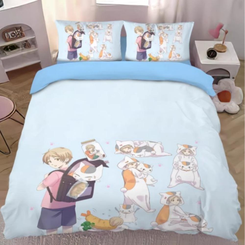 Comic Natsume'S Book Of Friends Bedding Set Natsume Yujin-Cho Duvet Cover Bedroom Decoration Single Double Large Size
