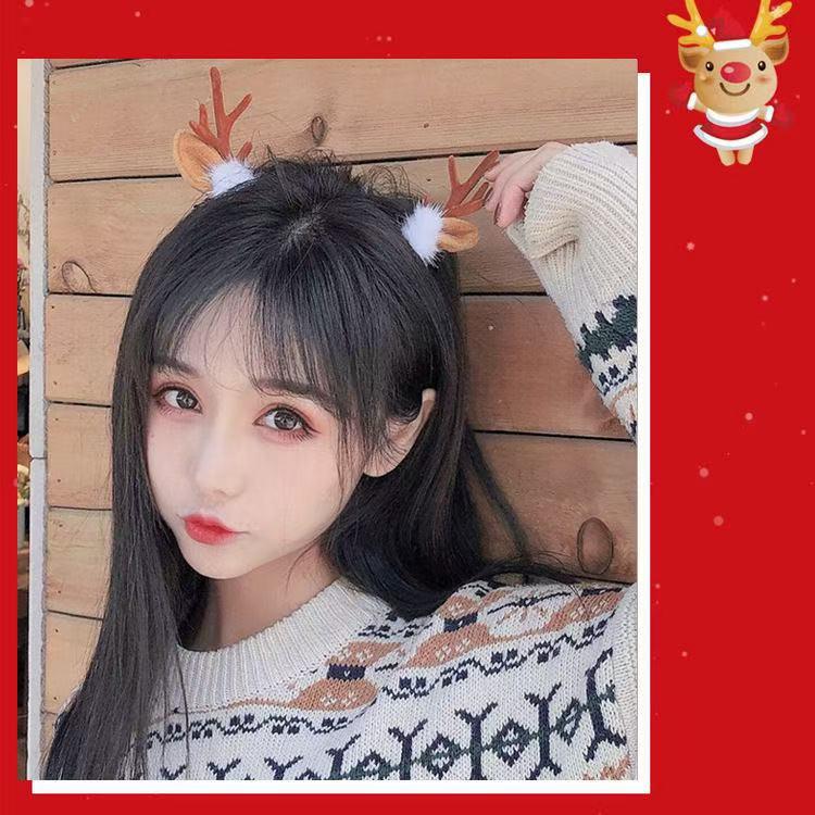 Korean Ins Style Kids' Christmas Antler Hair Clip - Cute Baby and Little Girl Hair Accessory