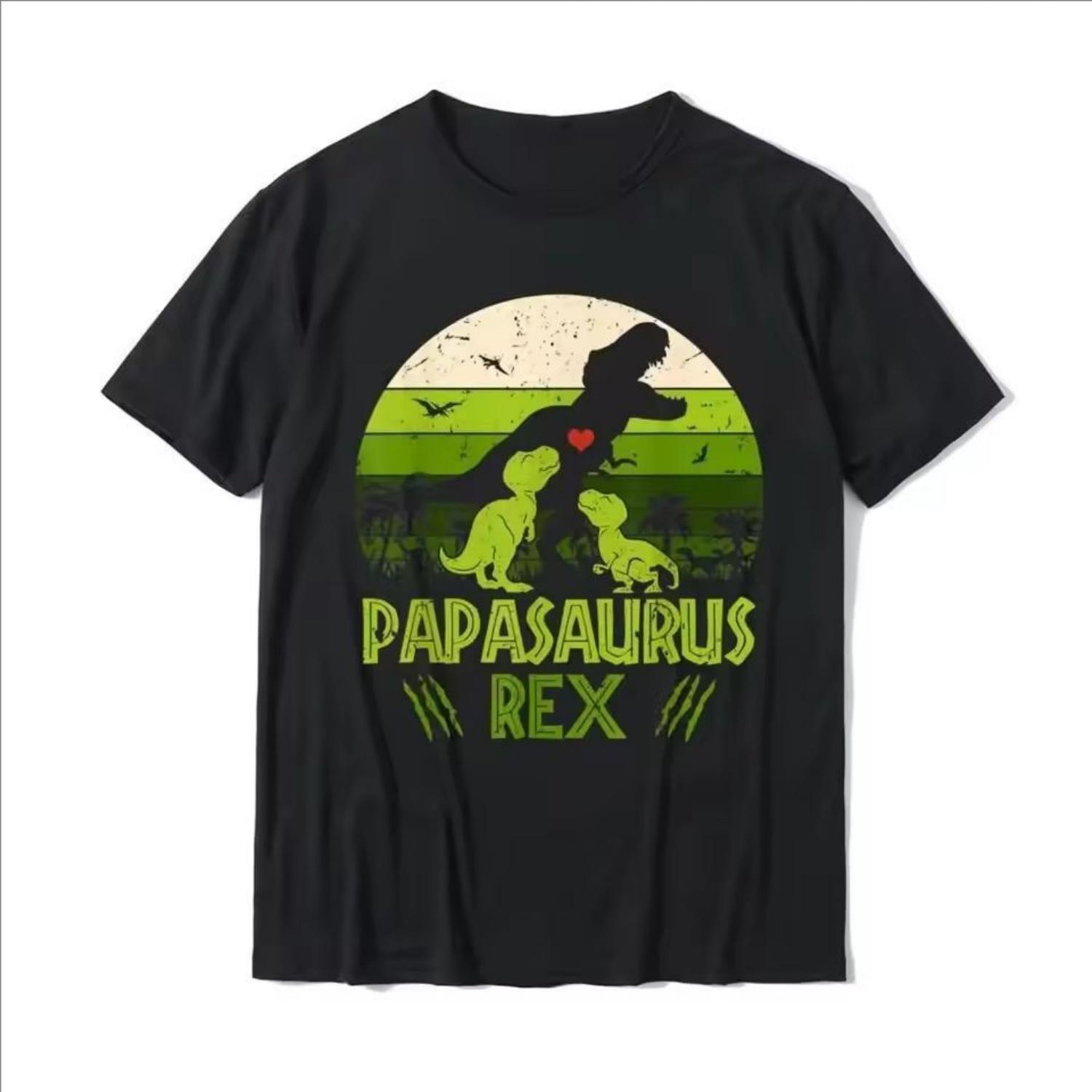 

Vintage Sunset Papasaurus Gift for Fathers Day TShirt T-Shirt Funny Tops & Tees Women T Shirts Funny Women Clothing Graphic Y2K S чёрный