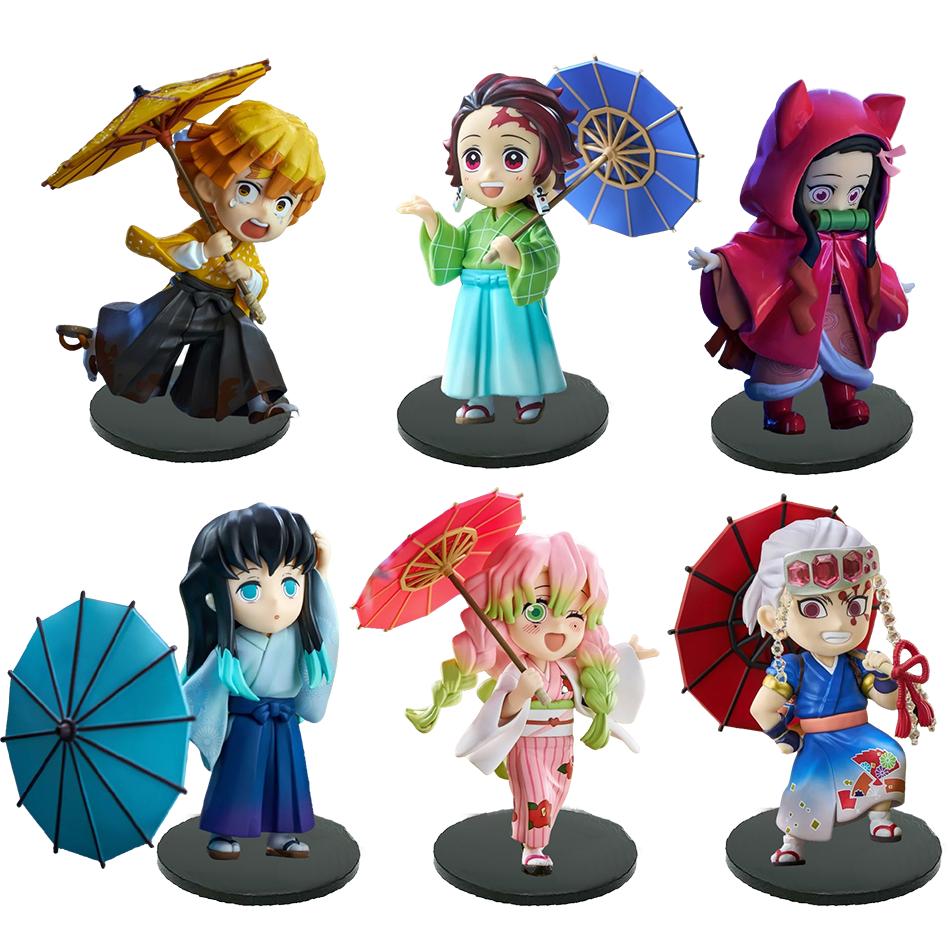 Anime Figurka Demon Slayer Figurky Kimetsu No Yaiba Panenka Tanjiro Nezuko Zenitsu Figurka Inosuke Bojovník Akční Figurka Model Hračky