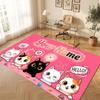 Cat Theme Crystal Velvet Floor Rug Personalized Custom Name Text Warm Carpet Home Decoration