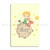 The Little Prince Hungary the Fox and the Prince Principe Piccolo Con Volpe E Rosa Metal Printing Wall Plaque Tin Sign Poster
