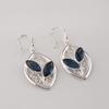 London Blue Topaz Gemstone Sterling Silver Handmade Earring 1.2", Elegant Silver Earring For Mother/Wife, Topaz Gemstone Earring CE-24-6