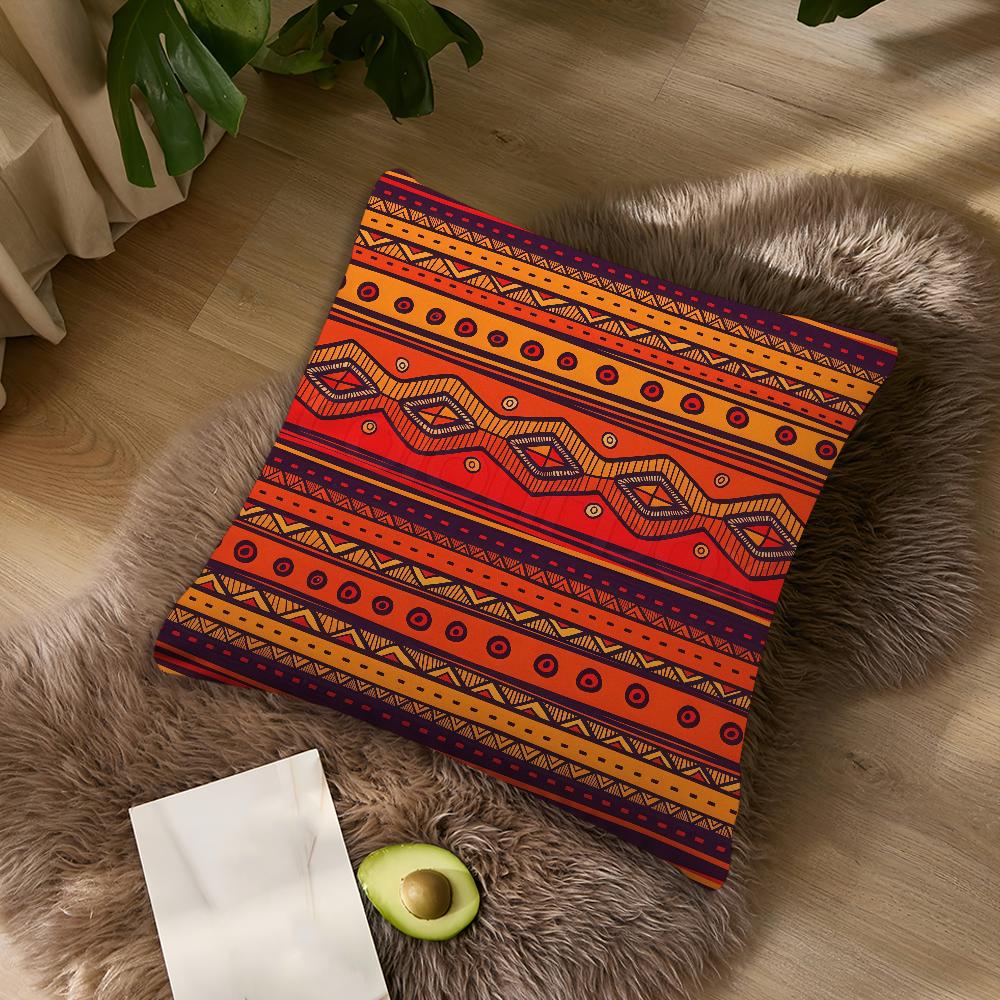 African Style Geometric Print cushion cover Pillowcase DoubleSided Printing Sofa Cushion Bedroom Bedside PillowCover 30x30cm