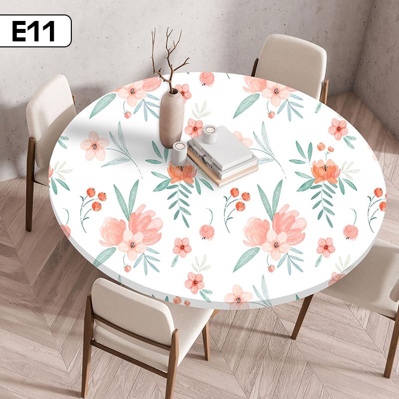 60/90/100/120Cm Round Table Cover Waterproof Oil-Proof Tablecloth Elastic Kitchen Dining Wedding Party Table Cover Home Decor