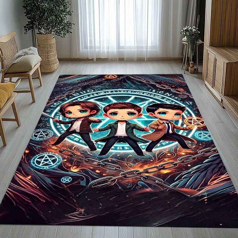 SPN Supernatural Dean Sam TV Living Room Non-Slip Area Rug Soft Carpet for Bedroom Kids Playroom Sofa,Home Decor Doormat Gift