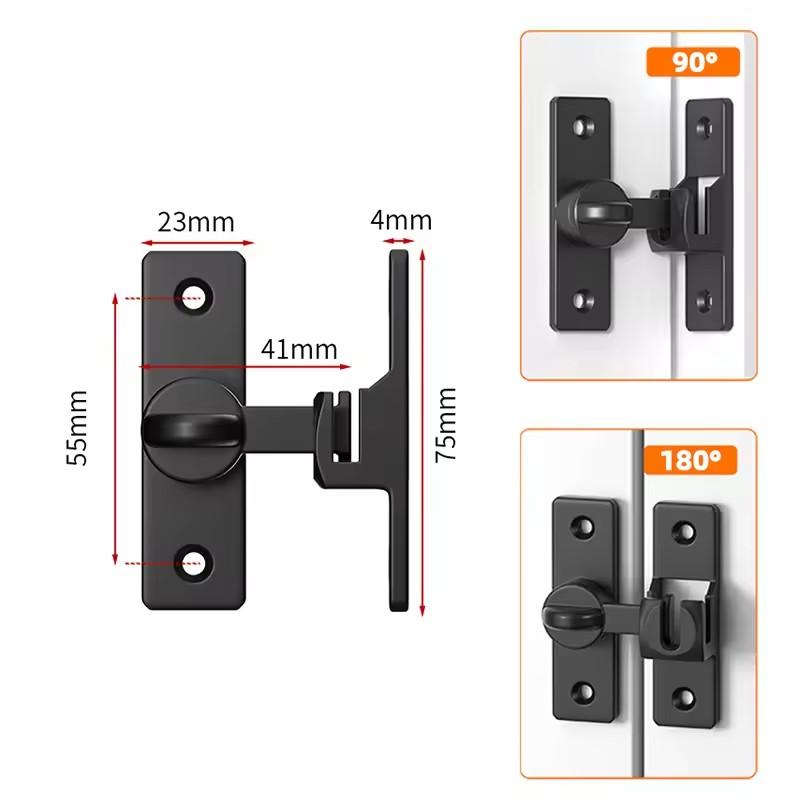 90/180 Degree Window Drawers Cabinet Locks Stainless Steel Hook Latch Barn Door Latch Bolt Hooks Sliding Gate Buckles Hardware